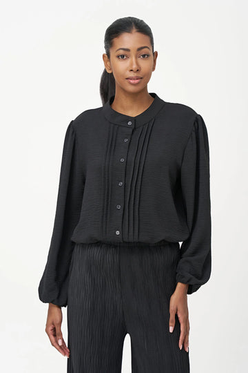 Front Pleat Button Down Shirt